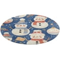 thumbnail image 5 of Christmas Cartoon Snowman Round Carpet Circle Rug Outdoor Patio Area Rug Washable Large Area Rugs Hallway Room Decor Fitness Mats, 5 of 8