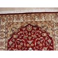 thumbnail image 2 of Ahmedani Linen Love Ruby Red Exotic Floral Medallion Any Room Hand Knotted Rug Wool Silk Carpet (8 x 5)', 2 of 7