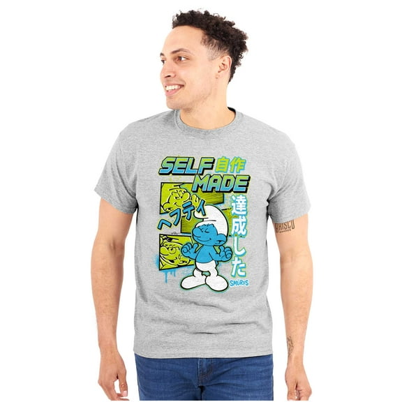 The Smurfs Cool Kanji Self Made Unisex Plus Size Graphic Tee Brisco Brands 2X