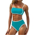 thumbnail image 2 of ChaoHeng Plus Size Swimsuit for Women Women's Push Up Bikini Set Solid Color Backless Swimsuit for Support, 2 of 8