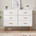 thumbnail image 2 of Kselythan 6 Drawer Dresser For Bedroom,Wide Modern Chest Of Drawers,Wooden Dresser TV Stand With Gold Handles,Closet Clothes Storage Organizer For Living Room Entryway Hallway, 2 of 7