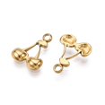 thumbnail image 2 of Ion Plating(IP) 304 Stainless Steel Charms Cherry Charms Real 18K Gold Plated 14.5x11x2mm Hole: 1.8mm, 2 of 3