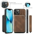 thumbnail image 6 of for iPhone 12 Pro Max Wallet Case, Minimalist Luxury PU Leather Magnetic Detachable Credit Card Holder, 2 in 1 Zipper ID Cash Slot, Magnetic Closure Kickstand Folio Flip Slim Cover,Brown, 6 of 14