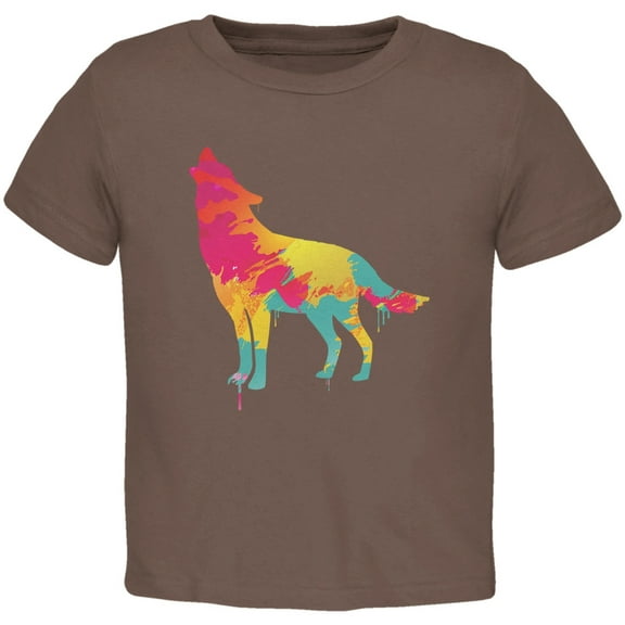 Splatter Wolf Brown Toddler T-Shirt - 3T