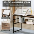 thumbnail image 4 of HOMCOM Tiltable Drafting Table Computer Desk w/ Shelf, Rustic Brown, 4 of 10