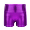 thumbnail image 2 of dPois Kids Girls Sparkly Tumbling Dance Outfit Long Sleeve Gymnastics Leotard with Metallic Shorts Purple 12, 2 of 9