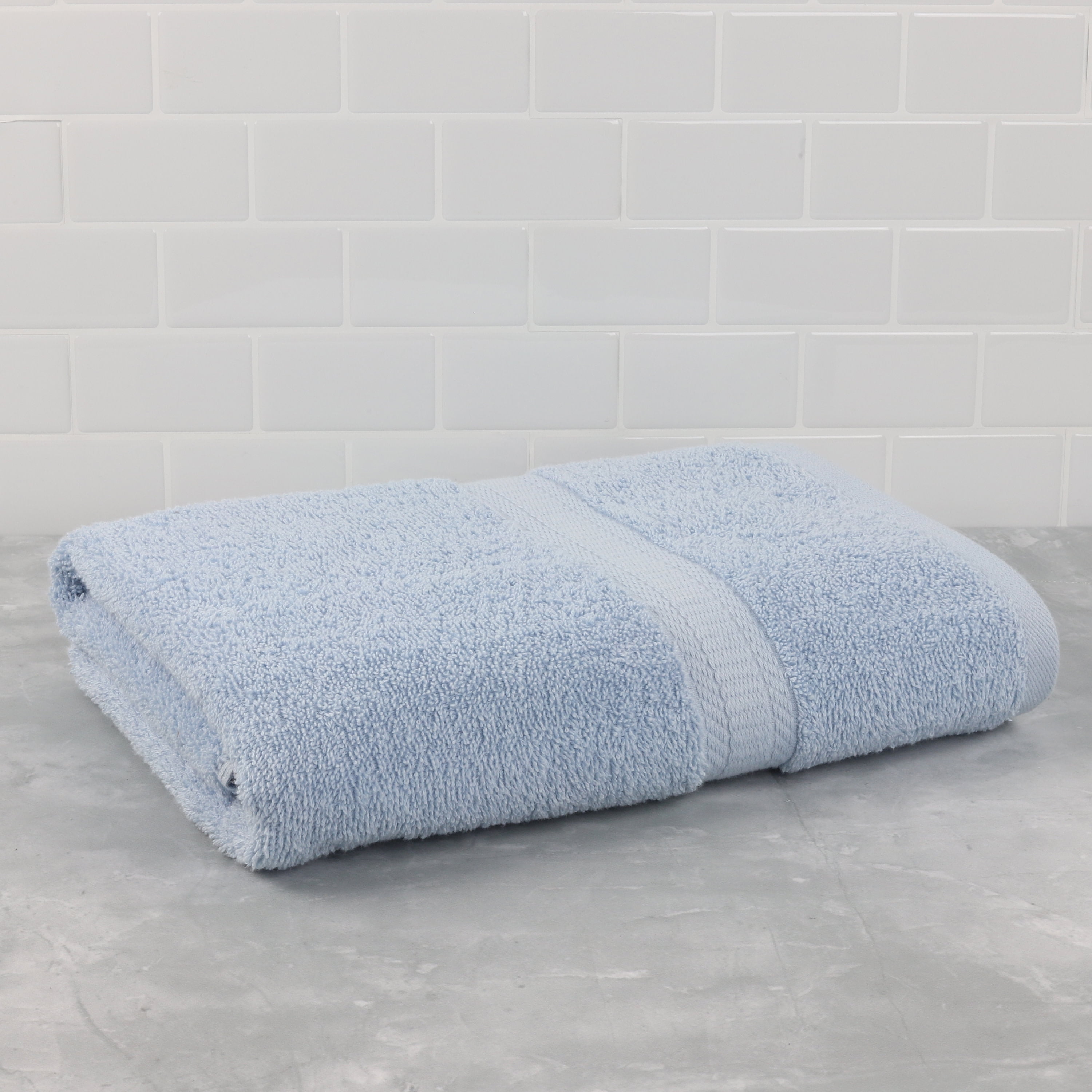 Mianstays Basic Single, Solid Light Blue Bath Towel 27" x 52