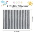 thumbnail image 2 of Ntbay 2 Pack Natural Jersey Cotton Toddler Pillowcases, Soft and Breathable Travel Pillow Cases with Envelope Closure, 13" x 18", Gray Stripe, 2 of 5