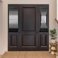 thumbnail image 2 of Black Gray Door Curtains for Door Window, French Sidelight Front Back Door Curtains With Tieback, Farmhouse Vintage Gradient Wooden Plank Kitchen Rod Pocket Drapes Panel, 25"x40", 2 of 5