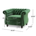 thumbnail image 3 of Galilea Chesterfield Velvet Club Chair, Emerald, 3 of 8