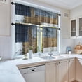 thumbnail image 7 of Grey and Brown Kitchen Window Curtains Valance and Tier Set 36 Inch, Abstract Art Painting Rod Pocket Short Tier Curtain for Bathroom, Modern Small Cafe Drapes for Kitchen Decor, 7 of 7
