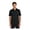 Deep Black, variant on Unisex Recharge Jersey Polo | Short Sleeve Collared Shirt for Men & Women, Casual Performance Polo for Work - Harbor Blue Heather L