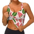 thumbnail image 3 of Gukieu Watermelon Print Women's Sports Vest, Low-neck U-shaped Removable Pad Sports Bra for Yoga, Exercise, Dance-Small, 3 of 8