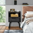 thumbnail image 3 of LELELINKY Rattan Nightstand with Drawers & Shelf, Bedside Table for Living Room, Bedroom, Classic Black, 3 of 8