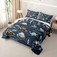 thumbnail image 3 of Erosebridal Cartoon Construction Truck Bed Spread Queen for Boys Men, Kawaii Dinosaur Queen Coverlet Set, 3pcs, 3 of 7