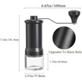 thumbnail image 2 of Molinillo de café manual, molinillo de café con rebabas de cerámica ajustable manualmente para molienda fina/gruesa, molinillo de especias portátil con cepillo de limpieza para el hogar, viajes,, 2 of 7