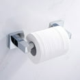 thumbnail image 2 of KDJ Retractable Toilet Paper Roll Holder Bar Wall Mounted Bathroom Tissue Stand Storage Organizer Adjustable Length Silver ABS Material, 2 of 9