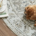 thumbnail image 2 of RUGKING Traditional Retro Round Rug 5ft Foldable Taupe Circle Rugs for Livingroom Bedroom Non-Slip Distressed Area Rug, 2 of 5
