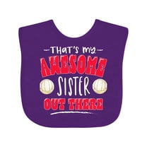 Inktastic That's My Awesome Sister out There with Volleyball Boys or Girls Baby Bib