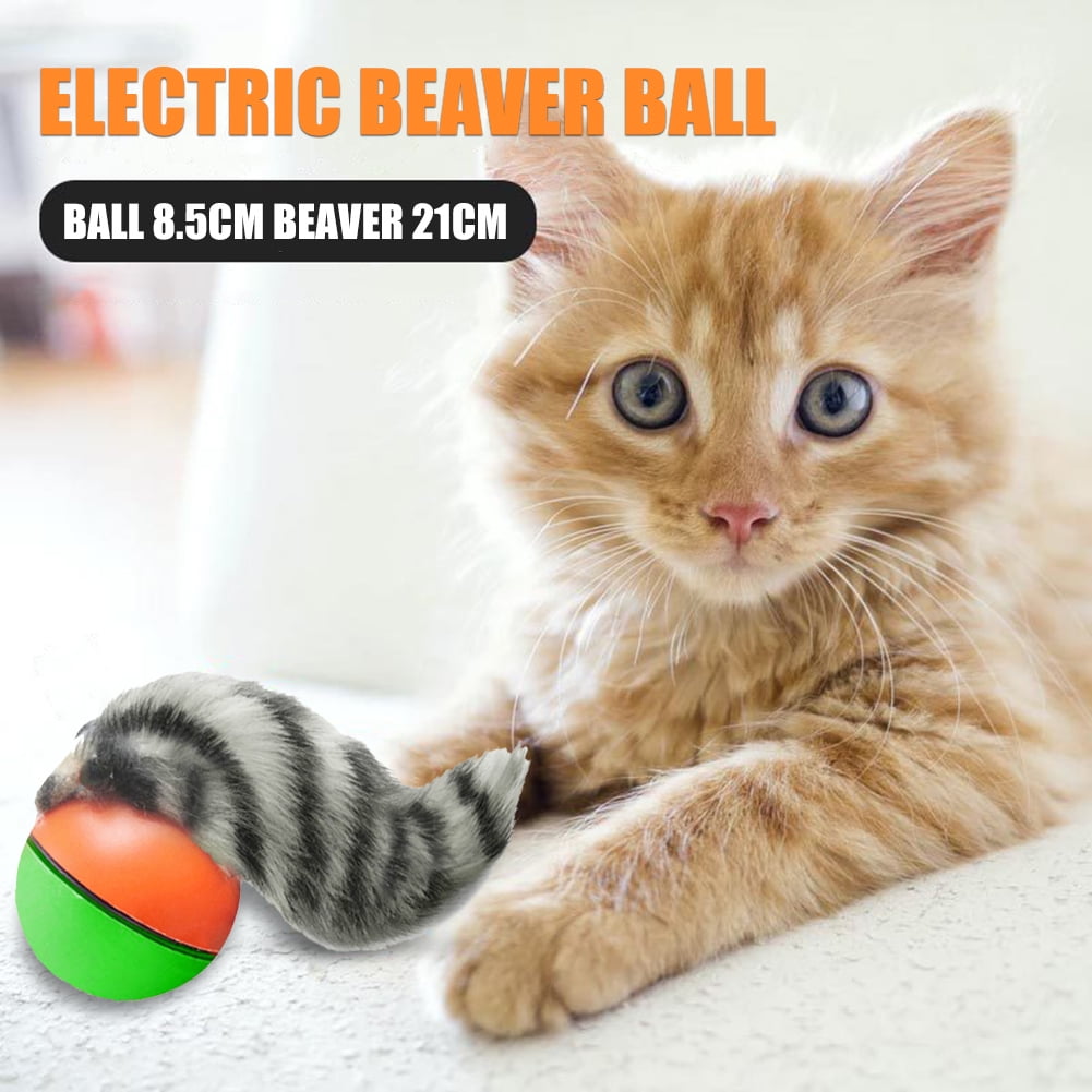 Weasel Ball Electronic Pet Furry Toy for Dog or Cat Motorized Ball EXCELLENT 