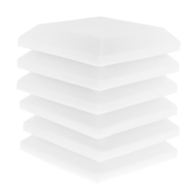 Paquete de 6 KTV Sonido Insonorizado Tope de Parada de Absorción de Espuma de Espuma 25x25x5cm blanco