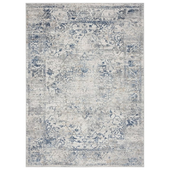 United Weavers Austin Area Rug 4540 20460 Clark Blue Bordered Scrolls 7' 10 x 7' 10" Round