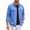 Blue, variant on Men's Textured Button Down Shirt Long Sleeve Casual Work Shirt with Chest Pockets for Spring Summer Streetwear