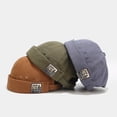 thumbnail image 5 of Mens Docker Cap Brimless Skullcap Sailor Cap Rolled Cuff Retro Beanie Hat, 5 of 10