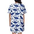 thumbnail image 3 of Bingfone Whale Print Pajamas Sets for Women Soft Short-Sleeved Pjs with Lounge Shorts Two Piece Sleepwear, 3 of 8