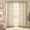 Beige+Gold + Polyester.., variant on Fretwork Printed Grommet Top Window Curtain Panel - 1 Pc Panel, Decorative Drapery