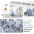 thumbnail image 3 of Blue Floral Shower Curtain, Aesthetic Spring Shower Curtain for Bathroom Waterproof Fabric Watercolor Shower Curtain Set with Hooks, 72x72 Inch, 3 of 6