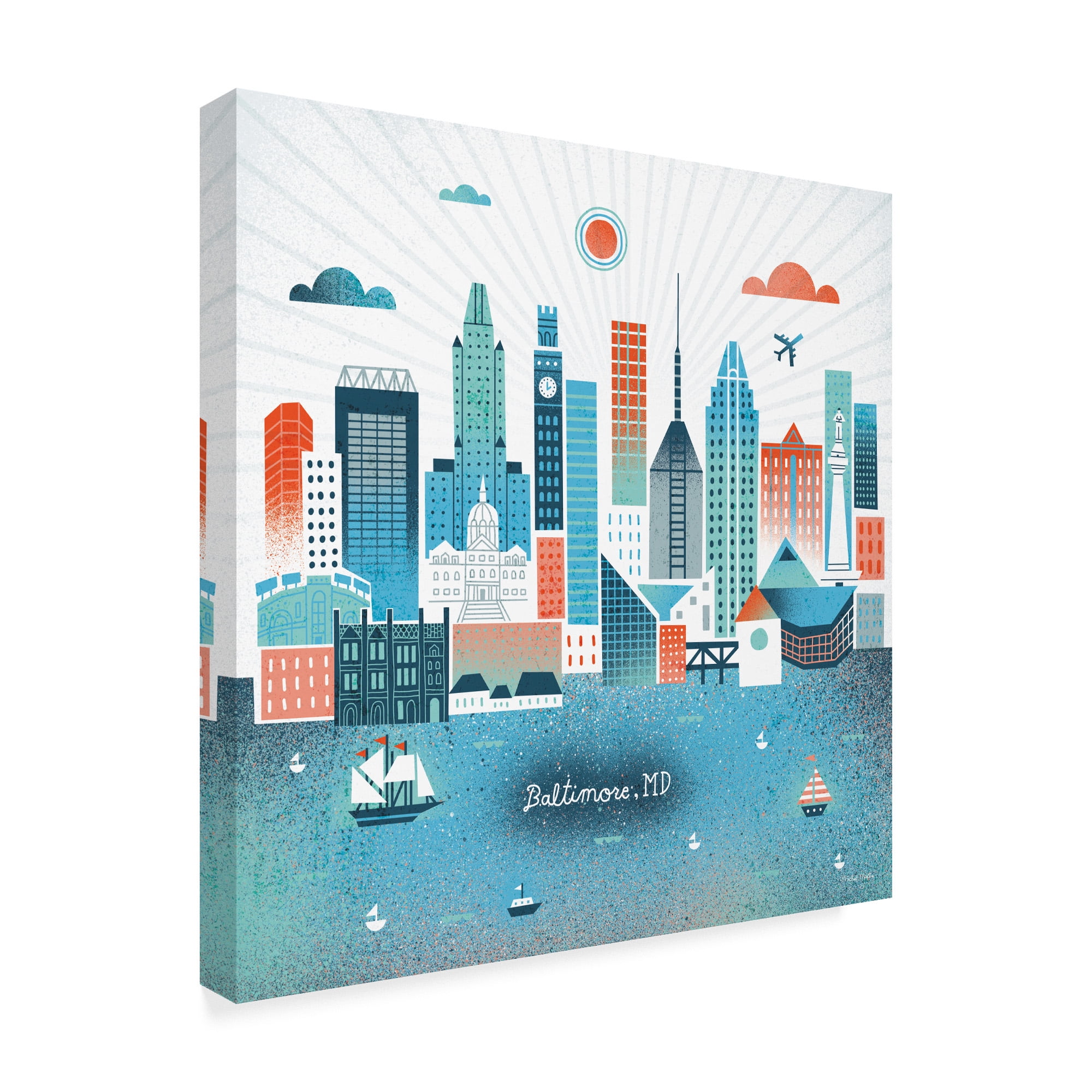 Trademark Fine Art 'Baltimore Skyline' Canvas Art by Michael Mullan