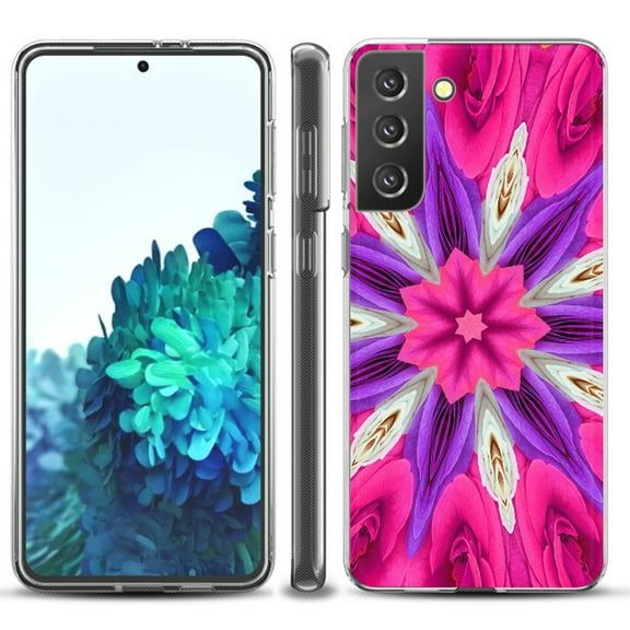 Slim-Fit TPU Protective Phone Case compatible with Samsung Galaxy S21  5G / S21 PLUS 5G, by OneToughShield ® - Kaleidoscope Rose