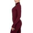 thumbnail image 5 of Yitty Active Women's Ultraluxe Full Lenght Full Zip Jacket, Athleisure, 4-Way-Stretch, Thumbholes, Burgundy, 3X, 5 of 7