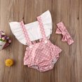 thumbnail image 4 of Kiapeise Baby Girl Jumpsuit Sets, Ruffle Polka Dot Romper + Headband Suits, 4 of 9