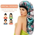 thumbnail image 5 of Long Satin Bonnet Extra Large Sleep Cap Elastic Band Silk Night Sleep Hat for Women Long Curly Hair Braids, 5 of 6