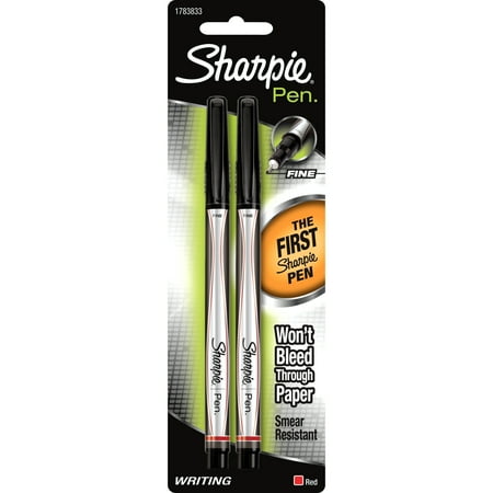 Sharpie Pens, Fine Point, Red, 2 Count