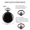thumbnail image 5 of Smooth Vintage Pocket Watch with Chain, Arabic Numerals Scale Mens Watch Christmas Graduation Birthday Gifts Fathers Day, 5 of 10