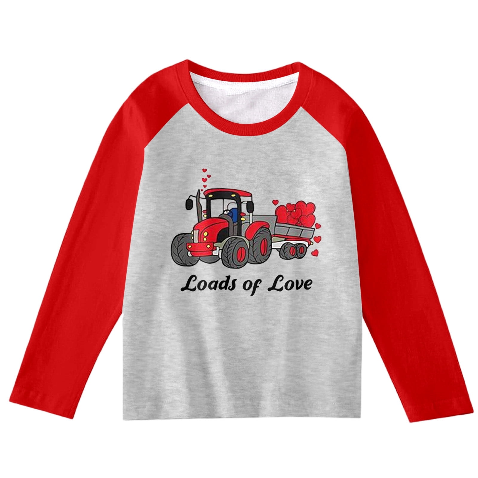 Valentine T Shirts for Boys Long Sleeve Graphic Tee Shirts Crewneck Casual Pullover Boy T-Shirts Size 10-11 Years