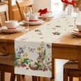 thumbnail image 5 of Spring Easter Table Runner 90 Inches Long Farmhouse Dress Scarves, Country Bunny Chick Floral Butterflies Burlap Dining Tablerunner for Coffee Table/Kitchen Island/Party Décor, 13" x 90", 5 of 8