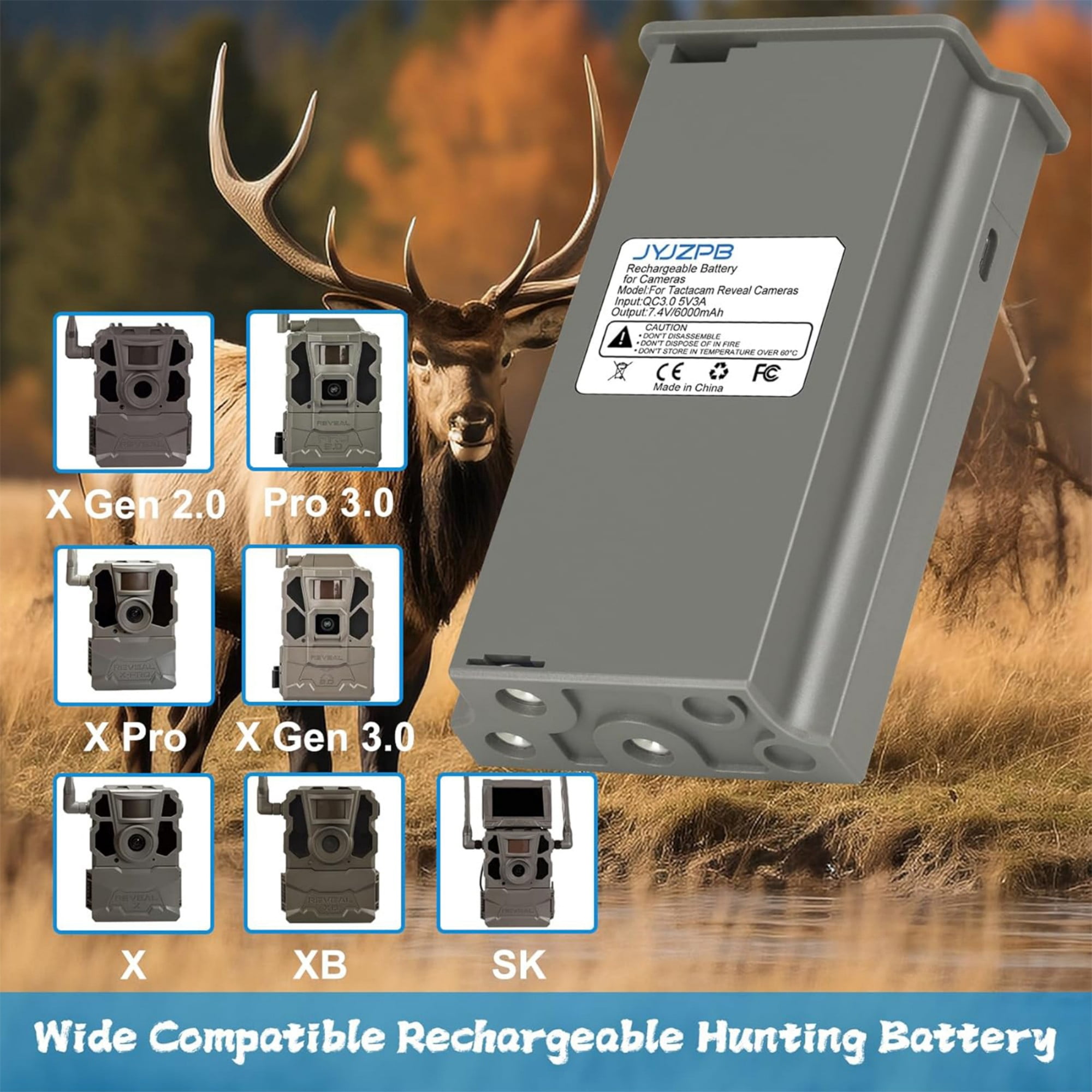 Lithium Rechargeable Battery for Reveal Trail Camera X Gen 3.0, 2.0, Pro 3.0