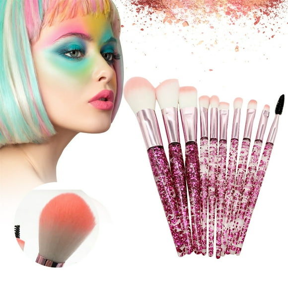 Fiudx Juego de 10 Brochas de Maquillaje de Fibra Sintética con Mango de Madera para Mayor Precisión, Suaves y Densas para Una Aplicación Sin Esfuerzo, Ideales para Contornear E Iluminar, Perfectos pa