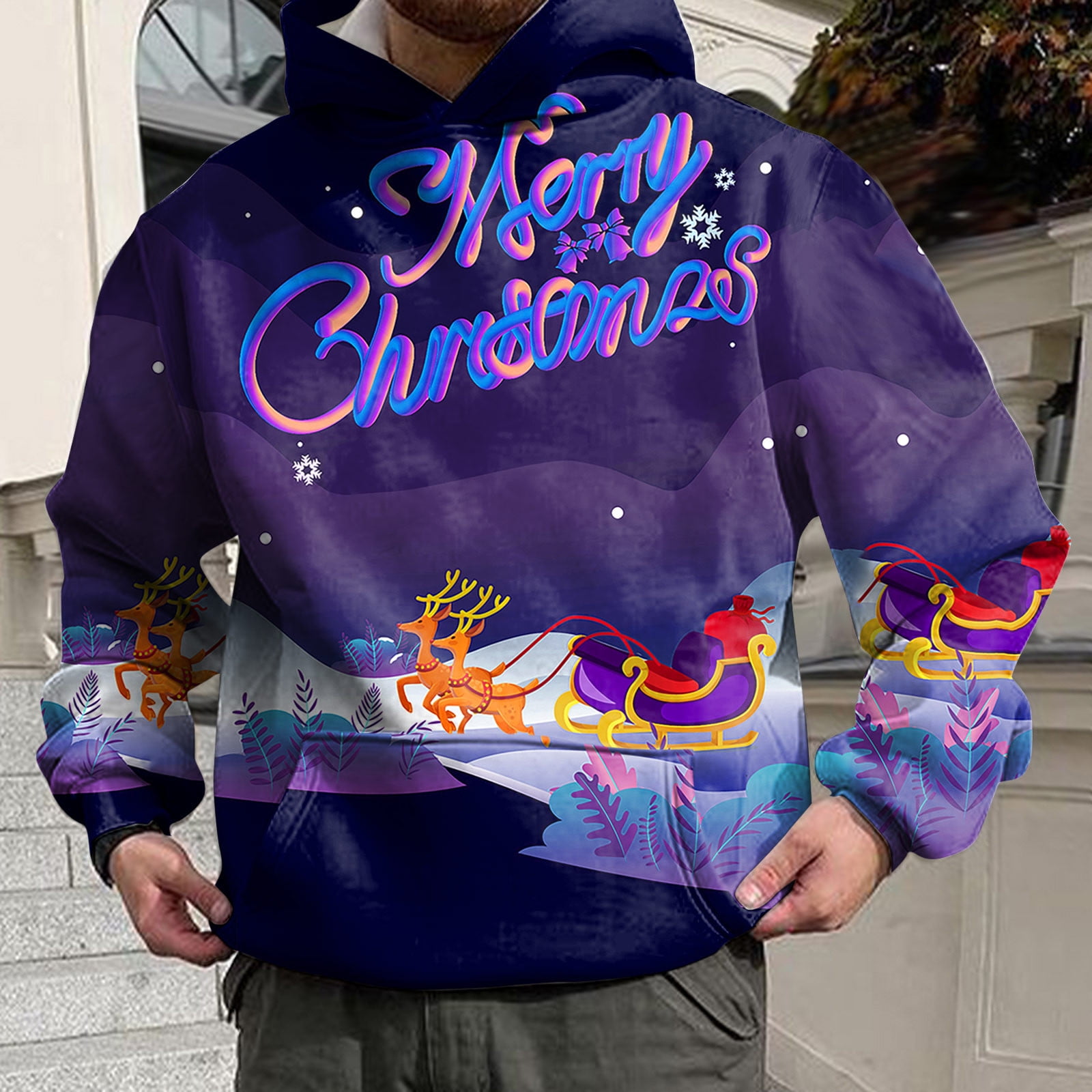 LEEy-world Graphic Hoodies For Men Men's Sports Casual Full