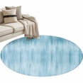 thumbnail image 2 of Round Area Rug 3.3 Ft, Teal Blue Washable Non-Slip Circle Carpet for Living Room/Bedroom, Modern Abstract Art Ombre Striped Low-Profile Small Kitchen Mats Collection Rugs for Indoor, 2 of 7