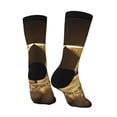 thumbnail image 5 of Uemuo Golden Glitter And Light Pattern Women's Crew Socks, Soft Durable Breathable Moisture-Wicking with Odor Control Cotton socks, 5 of 9