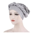 thumbnail image 3 of EnJoCho 2024 Fashion Chemo Cancer Head Hat Cap Ethnic Pre-Tied Braid Hair Cover Wrap Turban Headwear Elastic Headwrap Hat, 3 of 3