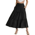 thumbnail image 2 of Zshosam Women's High Waist A-Line Pockets Skirt Skater Flared Midi Skirt(Black,XXL), 2 of 6