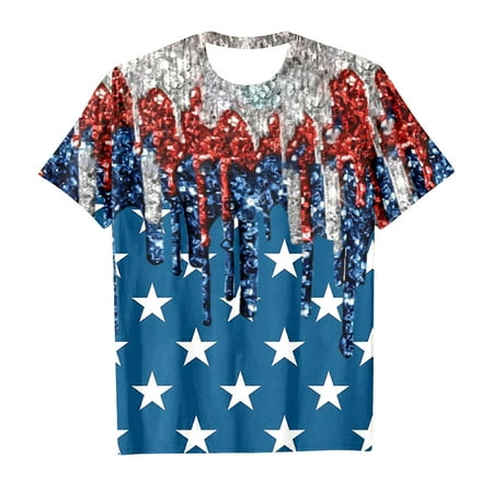

ZMHEGW Summer Toddler Boys Girls Independence Day Short Sleeve Prints T Shirt Tops Clothes