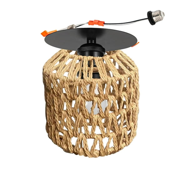 Kiven Can Lights Retrofit Recessed Lighting, 4/5/6 Inch Replacement Conversion Kit, Hemp Rope Farmhouse Recessed Lighting Converter Kit for Hallway Kitchen,Khaki TB3331