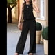 thumbnail image 4 of Conjuntos de Pantalones para Mujer, 2 Piezas, Sin Mangas, Cuello Redondo, Camisetas Sin Mangas, Conjuntos A Juego para Mujer, Cintura Elástica, Pierna Negro M, 4 of 8